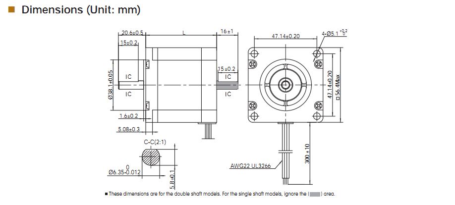 NEMA 23(56X56MM) 2 PHASE DC 1.8° Moons' step motor