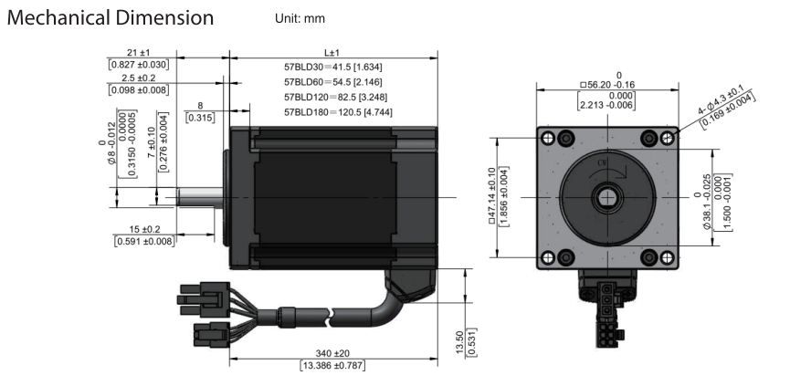 Động cơ Moons' S57 SERIES BRUSHLESS DC