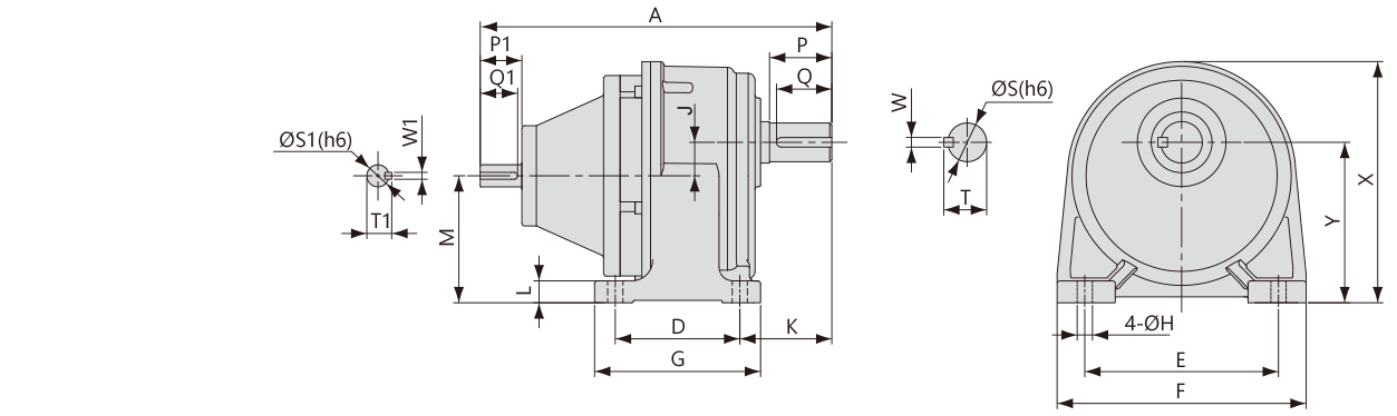 Bộ giảm tốc trục kép ngang LHD Luyang