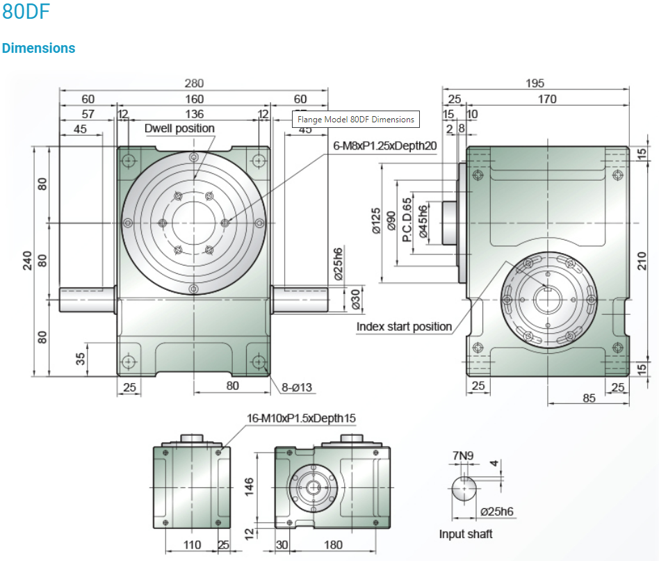 Bàn xoay chia độ Tantzu 45DF, 60DF, 70DF, 80DF