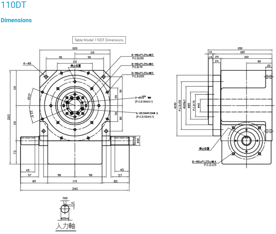 Bàn xoay chia độ Tantzu  80DT, 110DT, 140DT