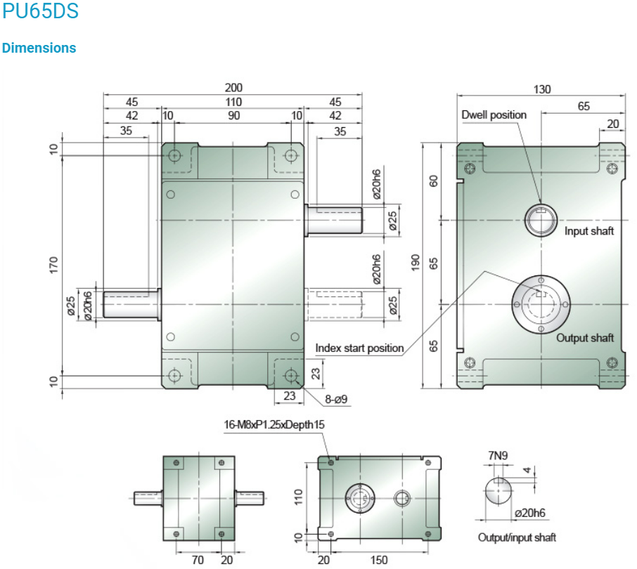 Bộ chia góc PU50DS, PU60DS, PU65DS, PU80DS