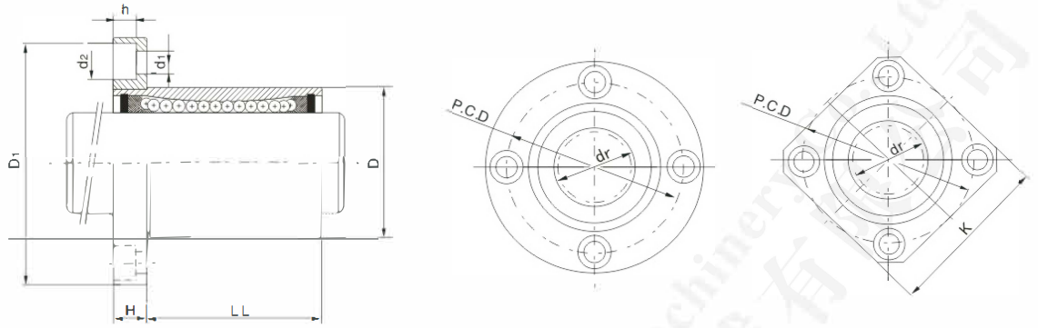 Linear bearing LMF**UU LMK**UU