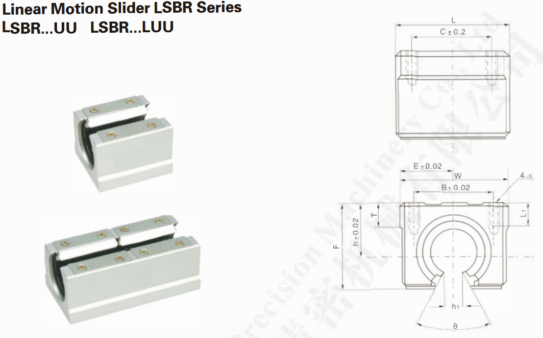 Linear bearing SBR**UU SBR**LUU