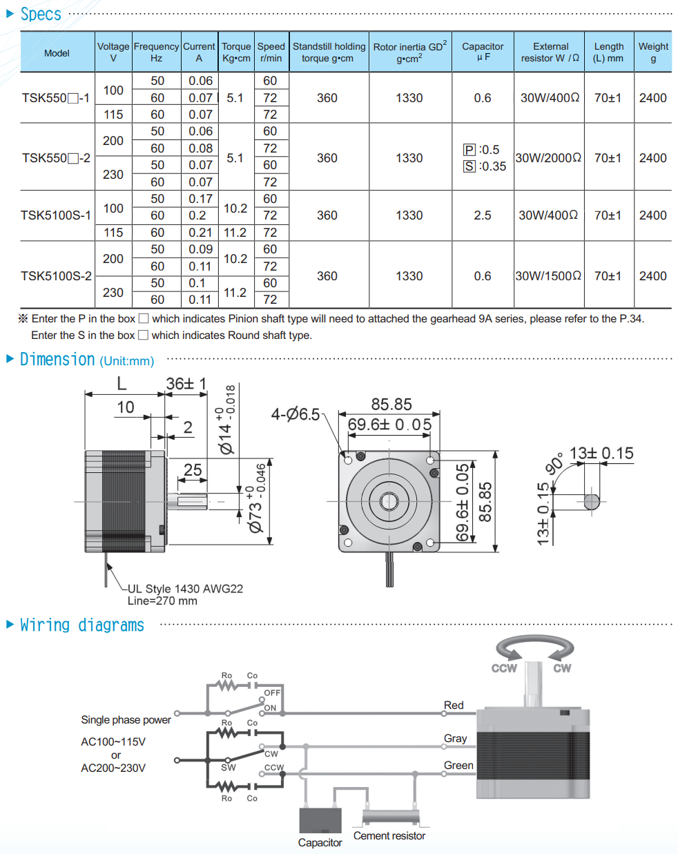 LOW-SPEED SYNCHRONOUS MOTOR Troy