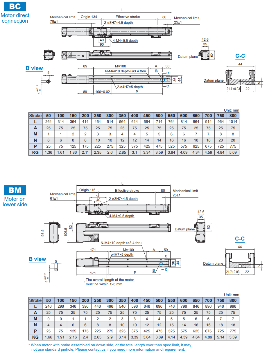 Slider electric cylinder-ball screw drive (Without motor) METG