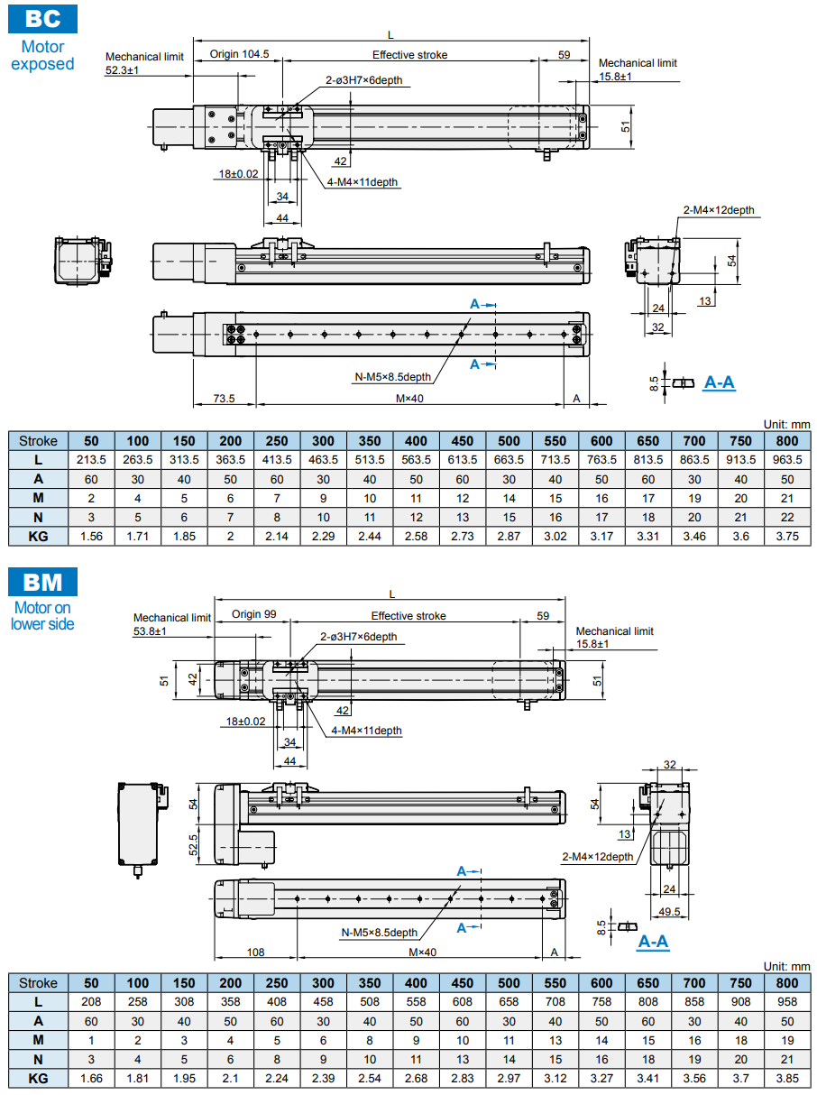 Slider electric cylinder-ball screw drive (Without motor) METS