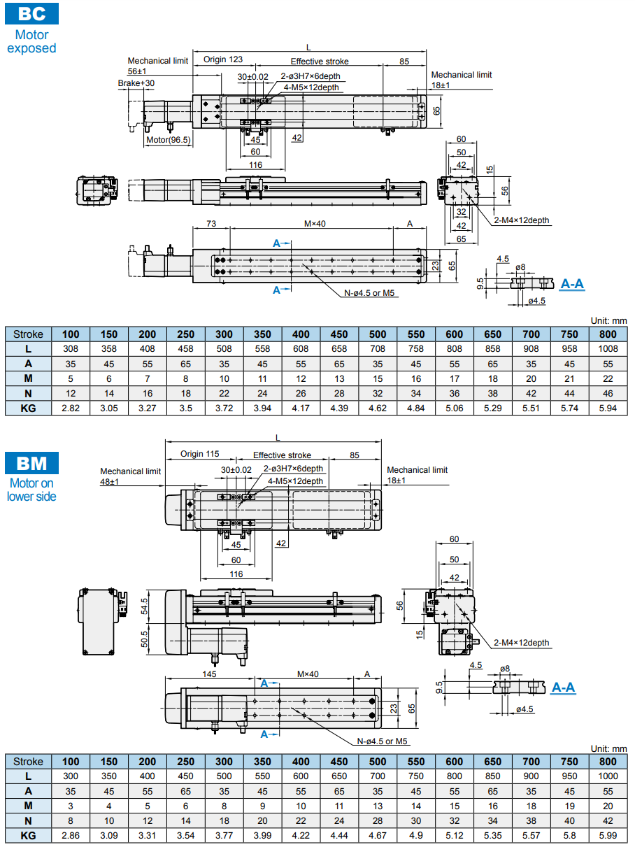 Slider electric cylinder-ball screw drive (Without motor) METS