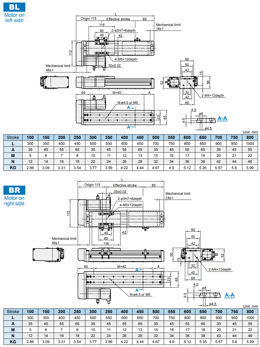 Slider electric cylinder-ball screw drive (Without motor) METS