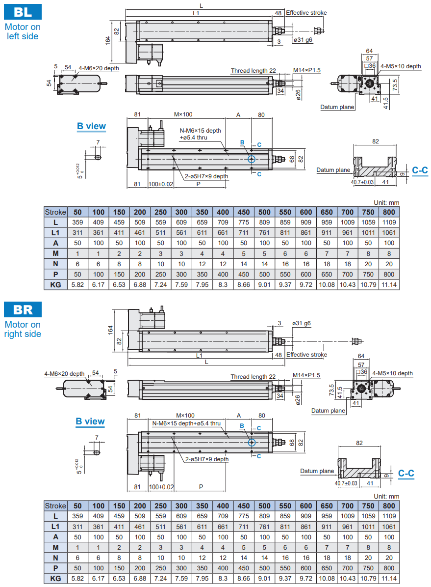 Rod Type Electric Actuator (Without motor) MEQG