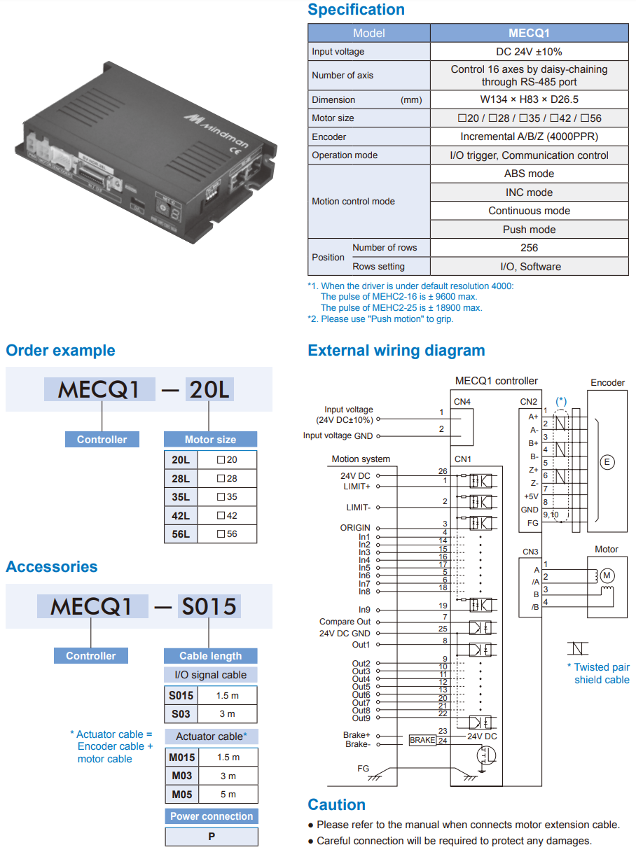 Electric Cylinder Controller MECQ1