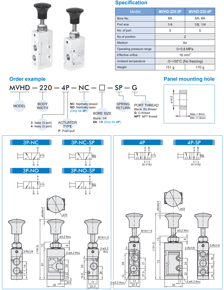 Mechanical valve MVHD-220