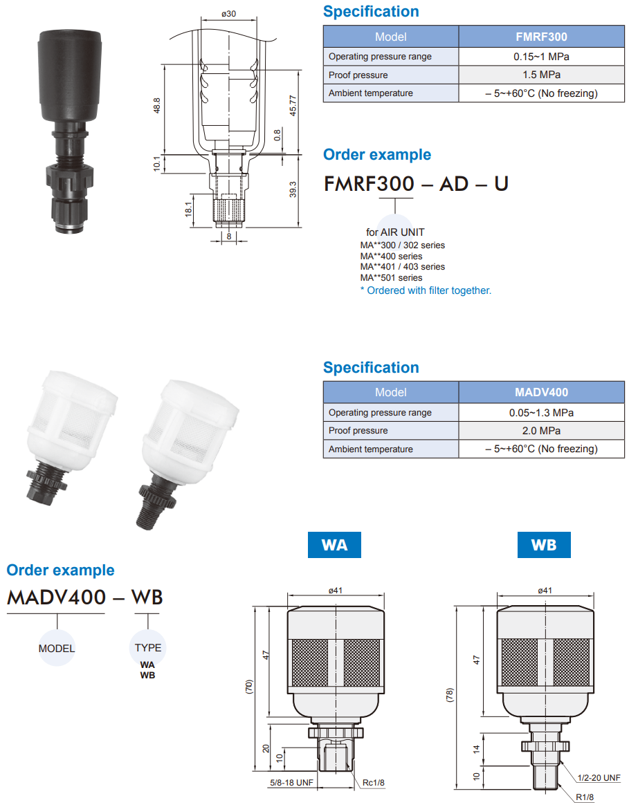 Auto drain valves MADV400