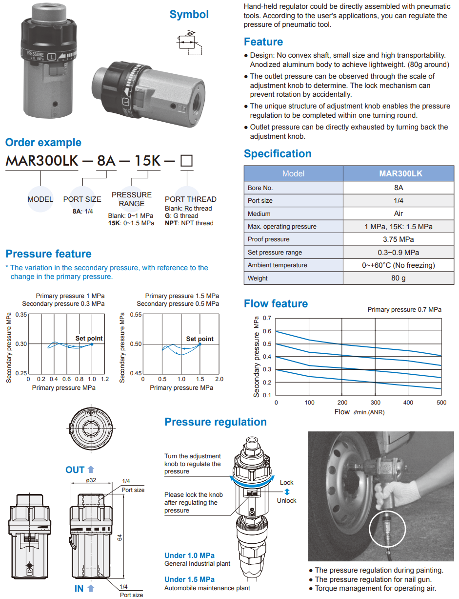 Hand-held regulator MAR300LK