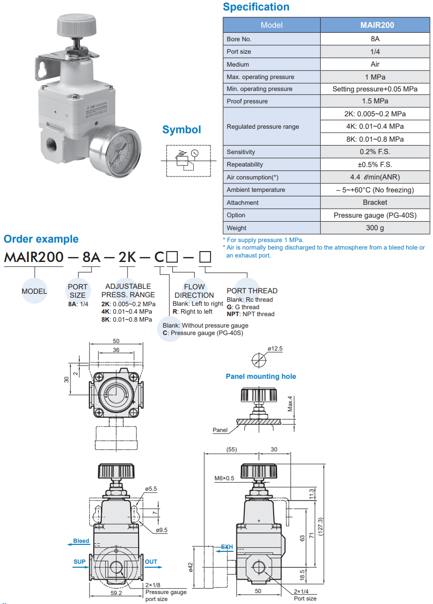 Pressure Regulator MAIR200