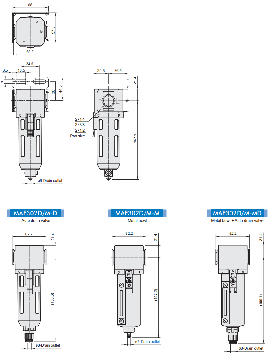 Mist / Micro mist filter Mindmand MAF302D/M