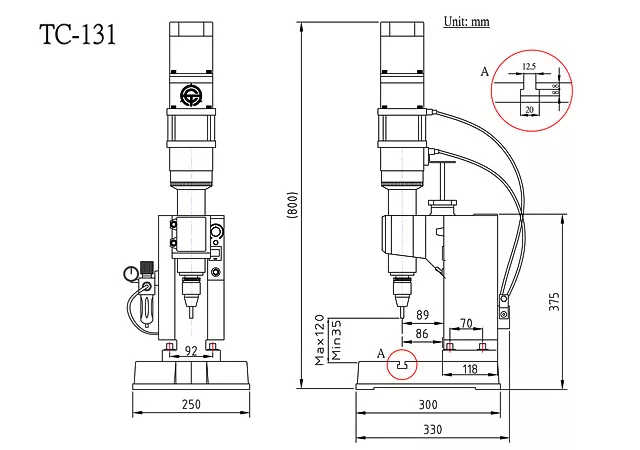 Máy tán đinh khí nén Atoli TC-131