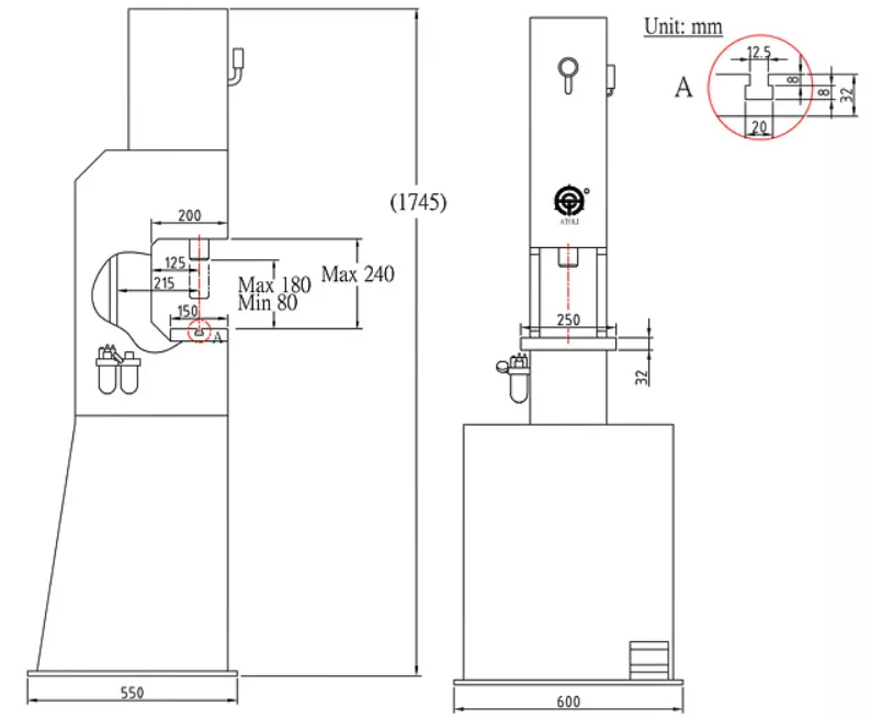 Máy tán đinh khí nén Atoli TC-510