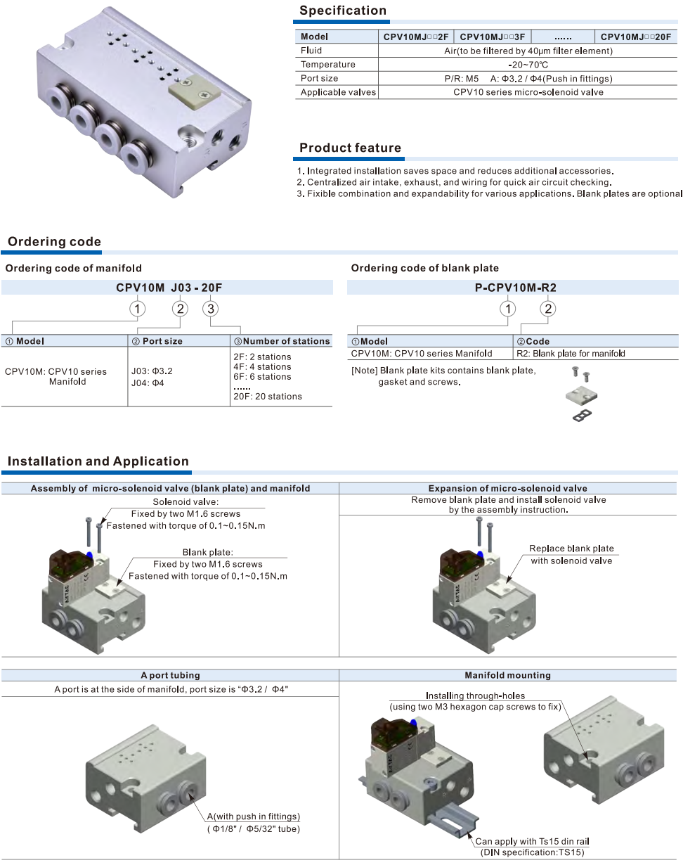 Solenoid Valve CPV10 Series Manifold