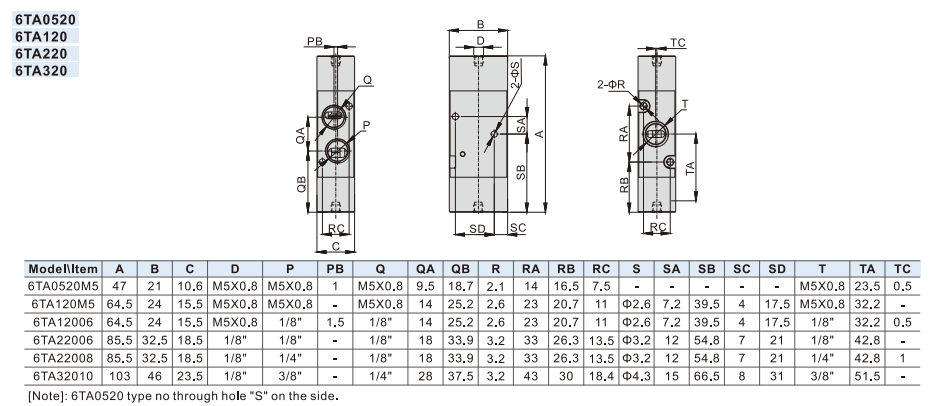 6TA Series Air Valve (3/2 way)