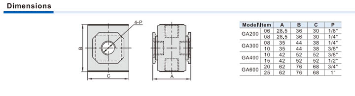 Đầu Chia Áp Khí Nén AirTac GA