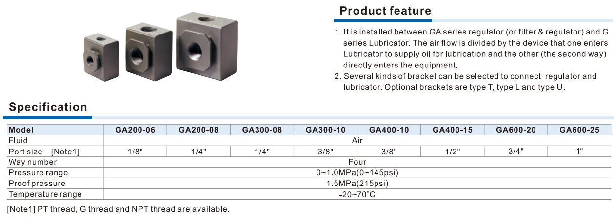 Khối Chia Khí Nén AIRTAC GA Series – Gas Distribution Block Cho Hệ Thống Khí Nén